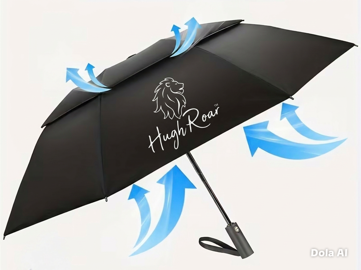 Auto release windproof umbrella.
